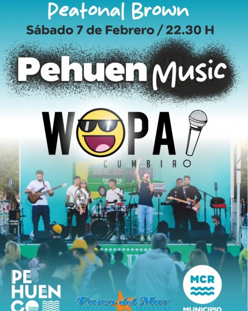Pehuen Co se llena de ritmo con una nueva noche musical en la Peatonal Brown