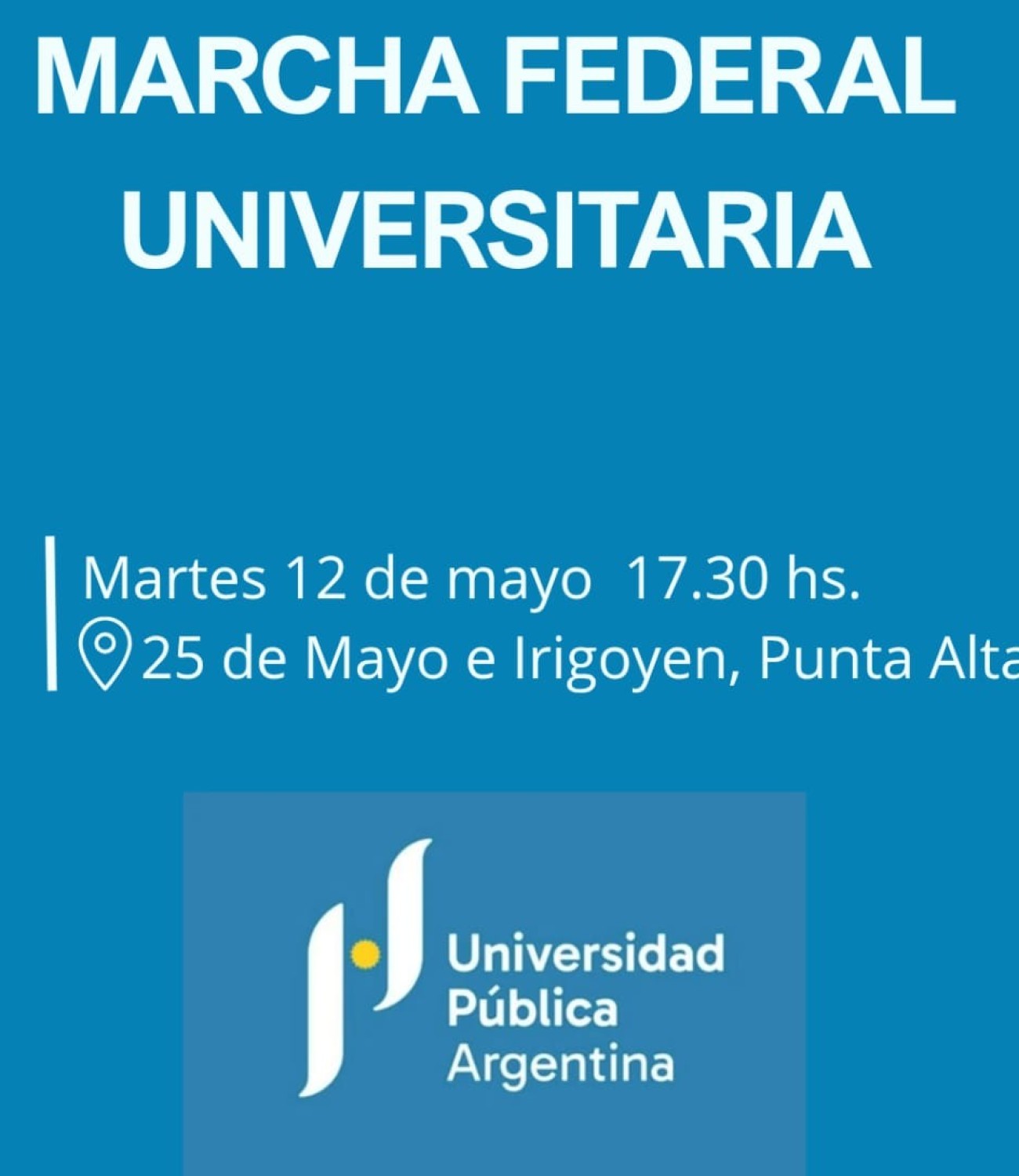 Convocan a una nueva Marcha Federal Universitaria en Rosales