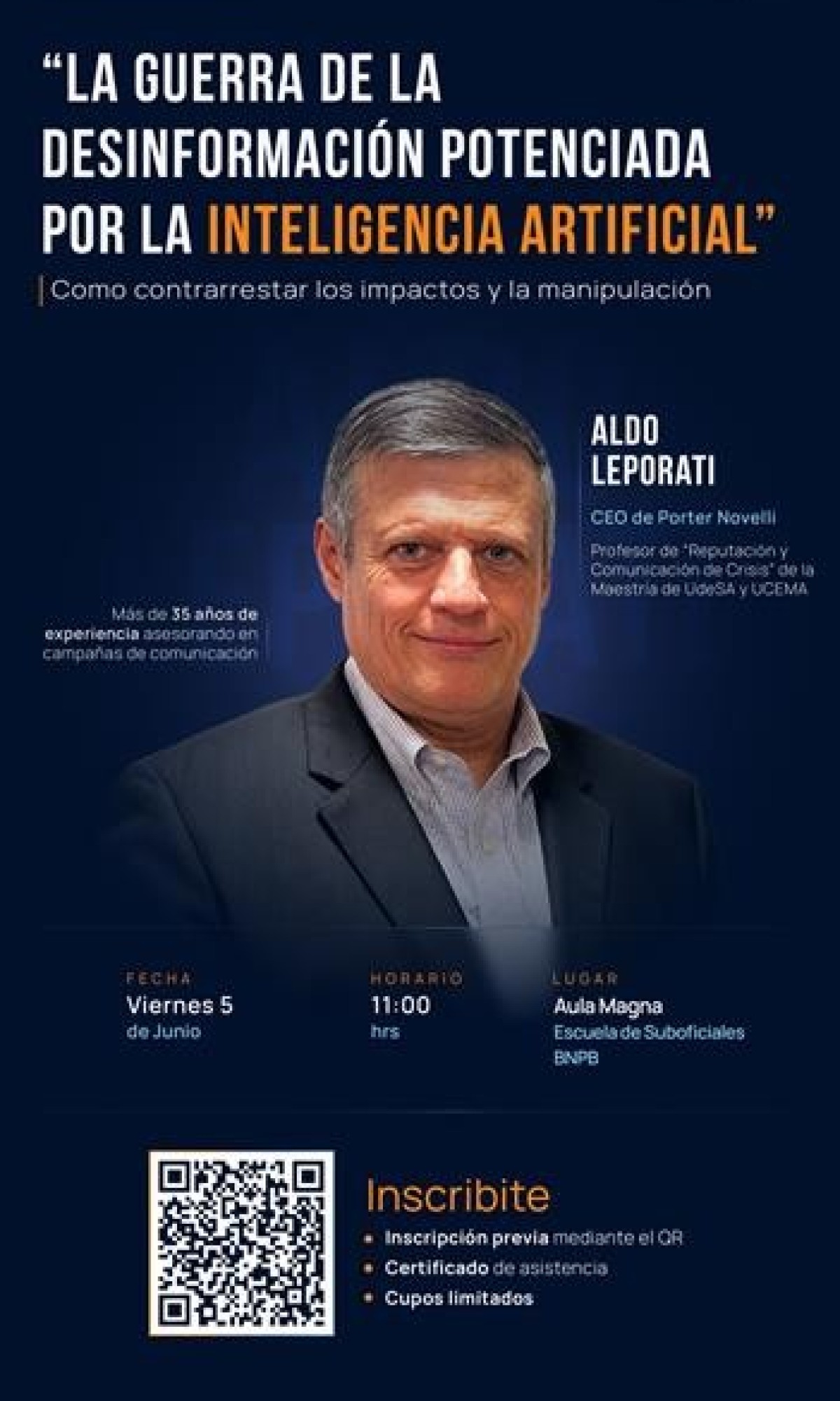 Masterclass: &ldquo;La guerra de la desinformaci&oacute;n potenciada por la IA&rdquo;
