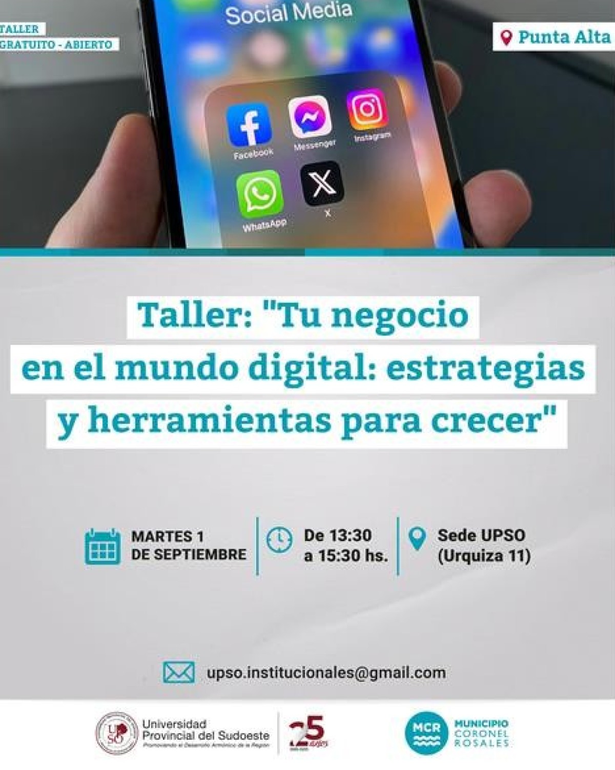 Taller gratuito para emprendedores: herramientas digitales para hacer crecer tu negocio