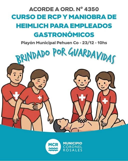 Capacitación obligatoria en RCP y Maniobra de Heimlich para establecimientos gastronómicos