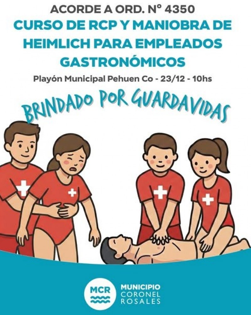 Capacitación obligatoria en RCP y Maniobra de Heimlich para establecimientos gastronómicos