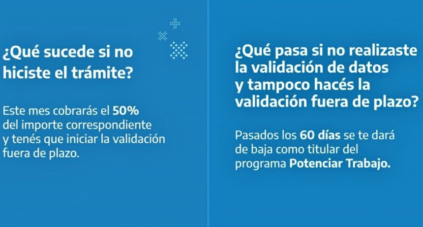 Finaliz&oacute; la validaci&oacute;n de datos del Potenciar Trabajo