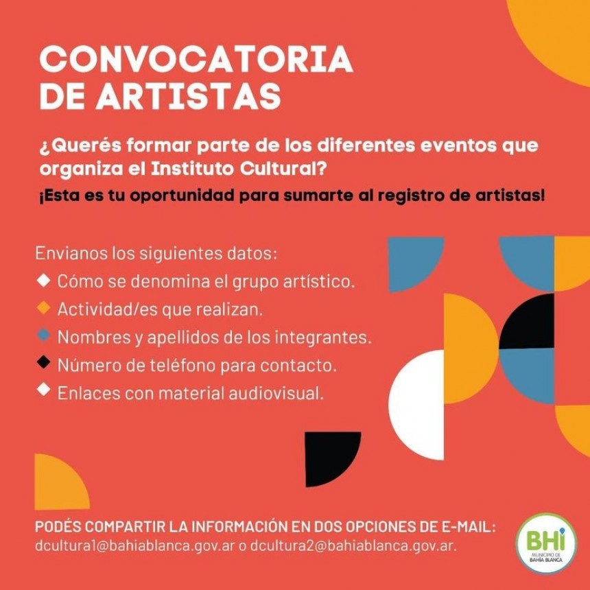 IMPORTANTE CONVOCATORIA PARA ARTISTAS DE LA REGION
