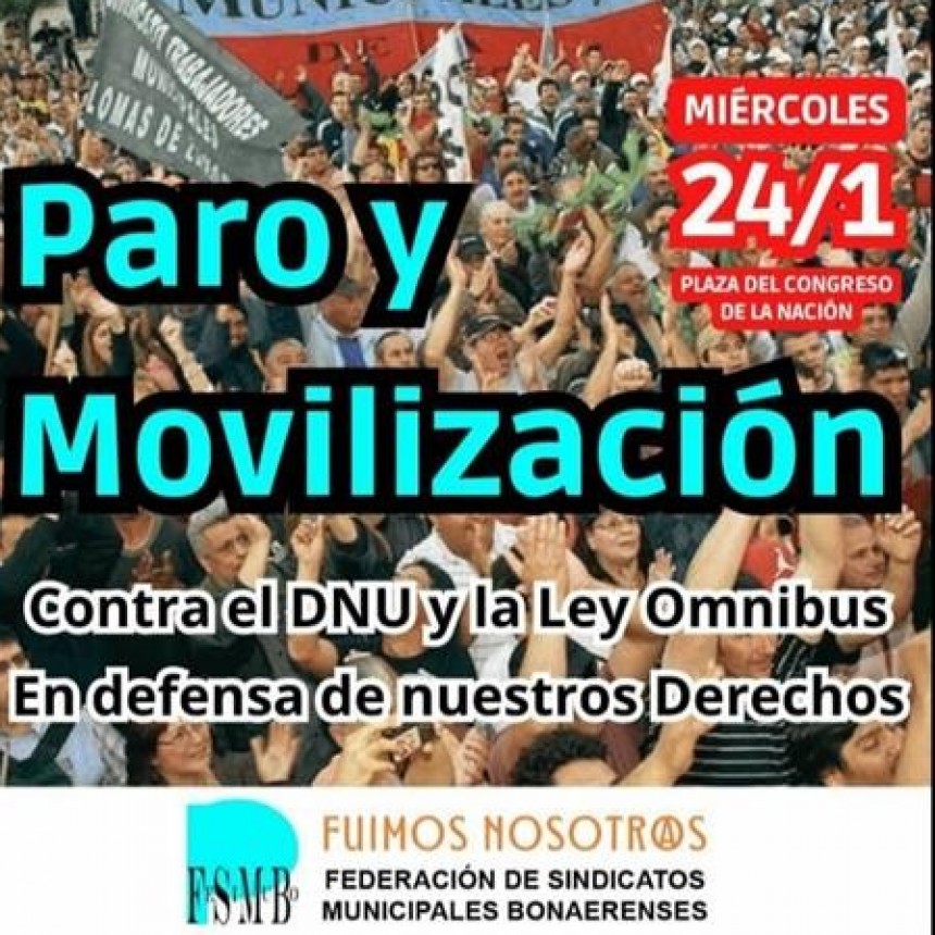 El STM adhiere al paro nacional contra el DNU