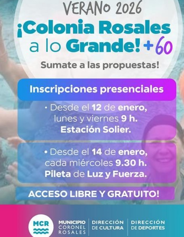 &ldquo;Rosales a lo Grande +60&rdquo; Verano 2026