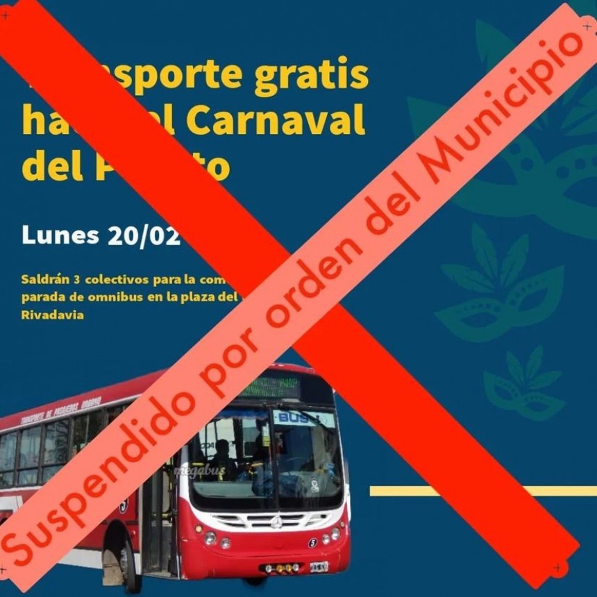 SERVICIO DE MICROS GRATUITOS PARA LOS CORSOS EN EL PUERTO SUSPENDIDOS POR ORDEN MUNICIPAL 