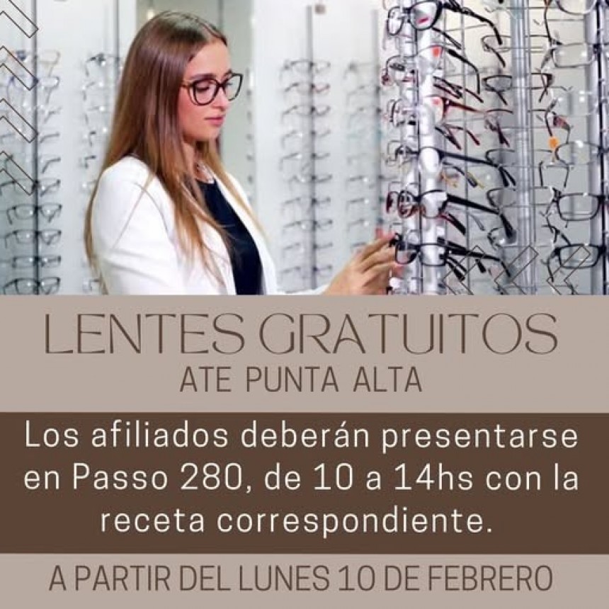 ATE: INICIAN ENTREGA DE LENTES GRATUITOS