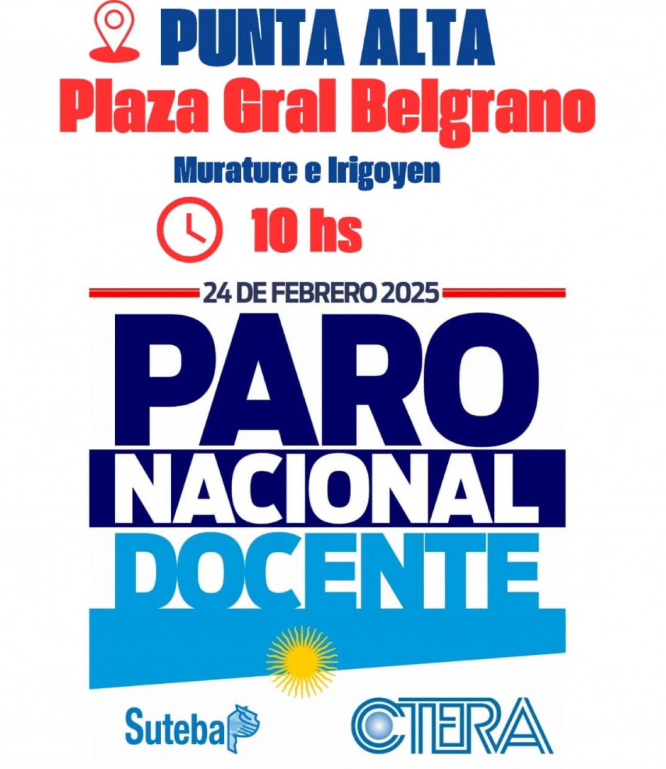 Jornada Nacional de Paro en plaza Belgrano