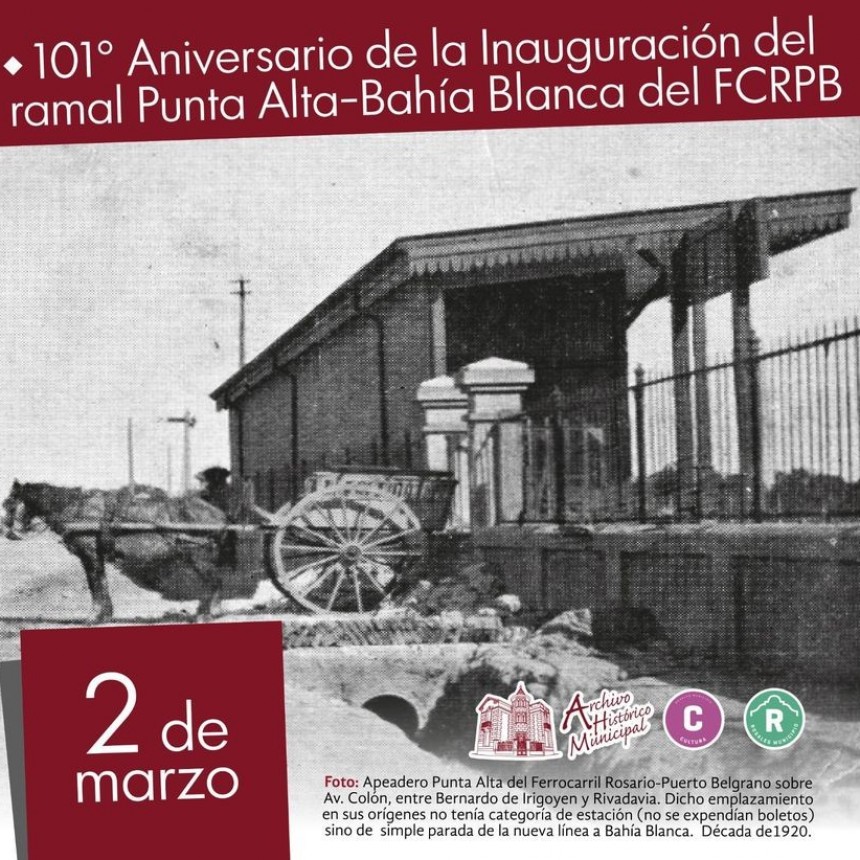 Un dia como hoy Inauguraban el tren Bahia Blanca-Punta Alta