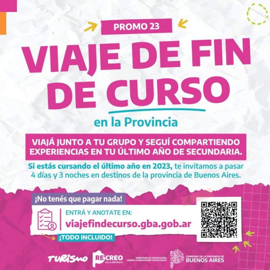   IMPORTANTE :Viaje de Fin de Curso gratuito en la Provincia