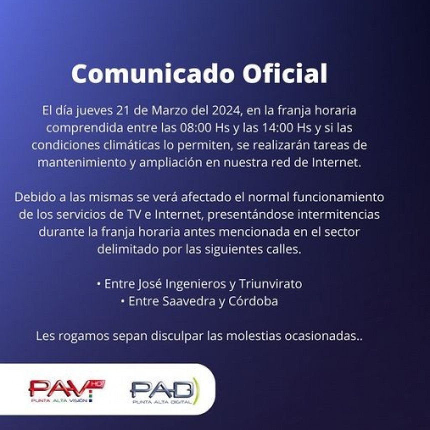 Punta Alta Digital y Punta Alta Visi&oacute;n informan: