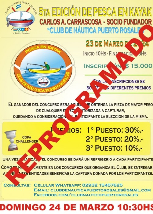 REPROGRAMAN LA 5&ordf; EDICION DE PESCA EN KAYAK