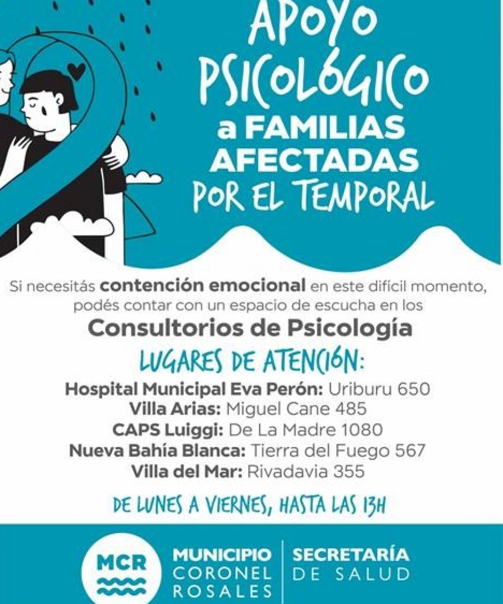 Apoyo psicol&oacute;gico a las familias afectadas por el temporal en el Distrito