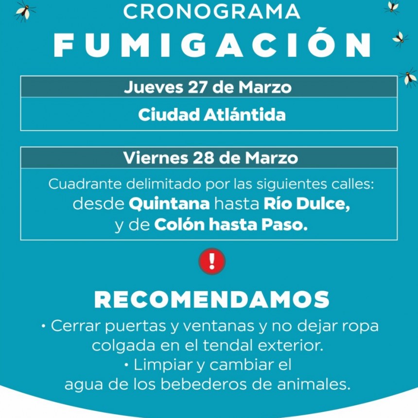 Cronograma de fumigaci&oacute;n 