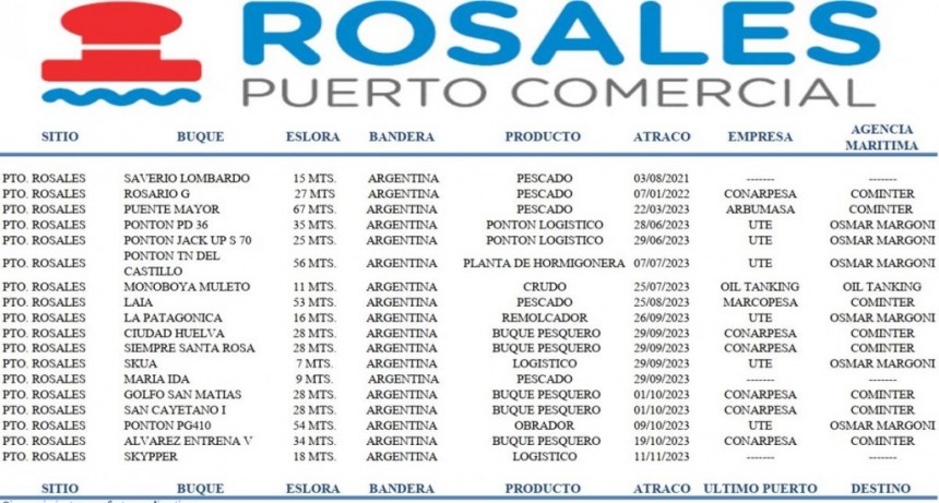 Actividad comercial en Puerto Rosales