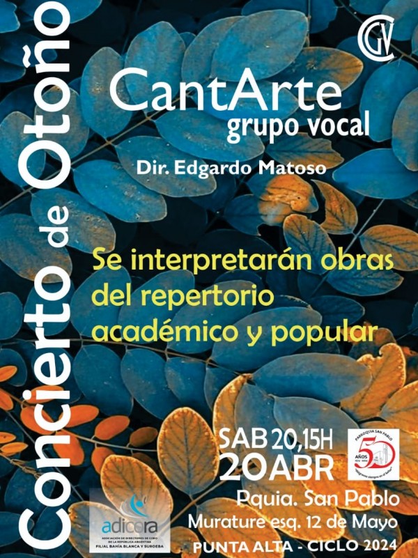 El Coral Punta  Alta brindara el Concierto de Oto&ntilde;o