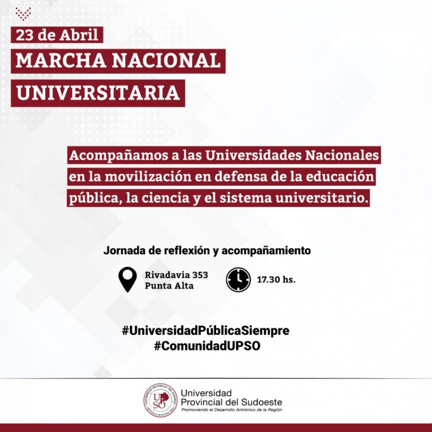 LA UPSO ROSALES ADHIERE A LA MARCHA NACIONAL UNIVERSITARIA