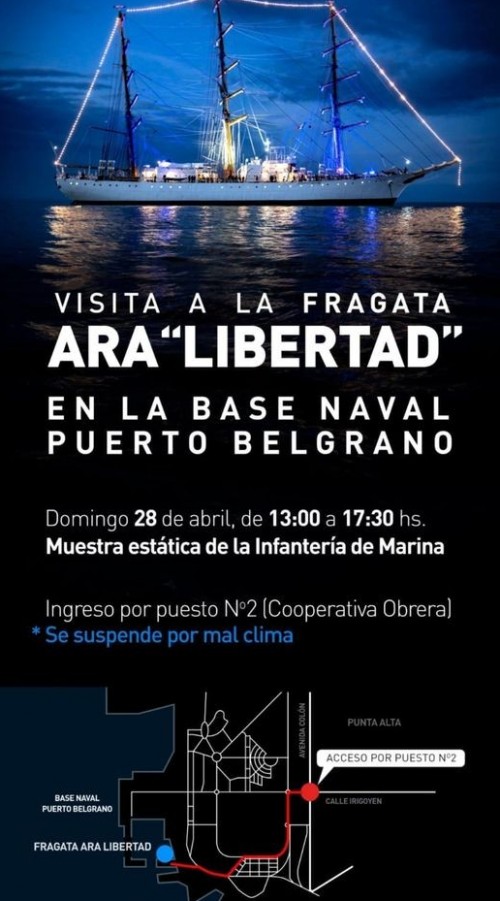 AGENDA: JORNADA PUERTAS ABIERTAS EN LA FRAGATA LIBERTAD
