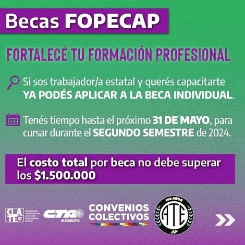 Becas de Estudio para personal de ATE