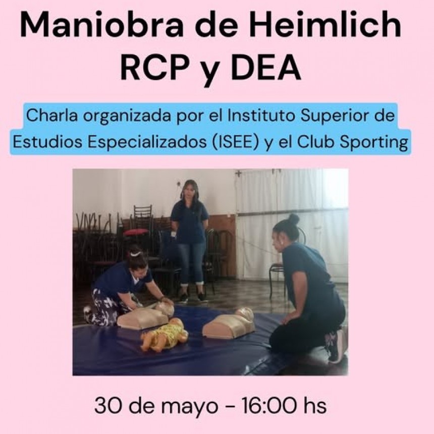 Charla gratuita sobre Maniobra de Heimlich, RCP y DEA