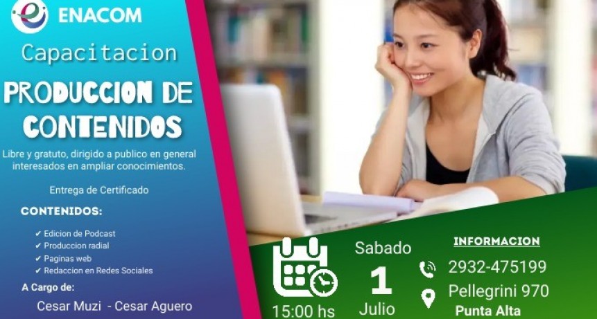 Jornada de Capacitaci&oacute;n en Producci&oacute;n de Contenidos Web con Certificacion del Enacom