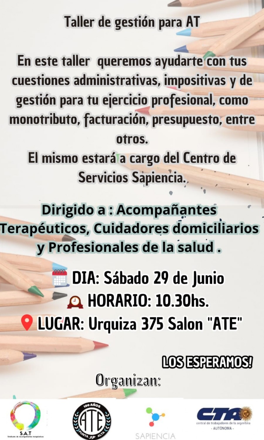 ATE: Ciclo de Talleres Gratuitos 2024 Capacitaci&oacute;n Integral para Profesionales de la Salud 