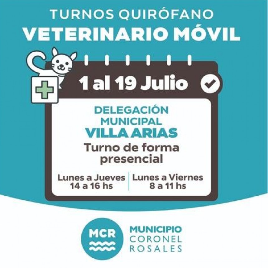 Cronograma del Quir&oacute;fano Veterinario M&oacute;vil en Villa Arias y Villa del Mar