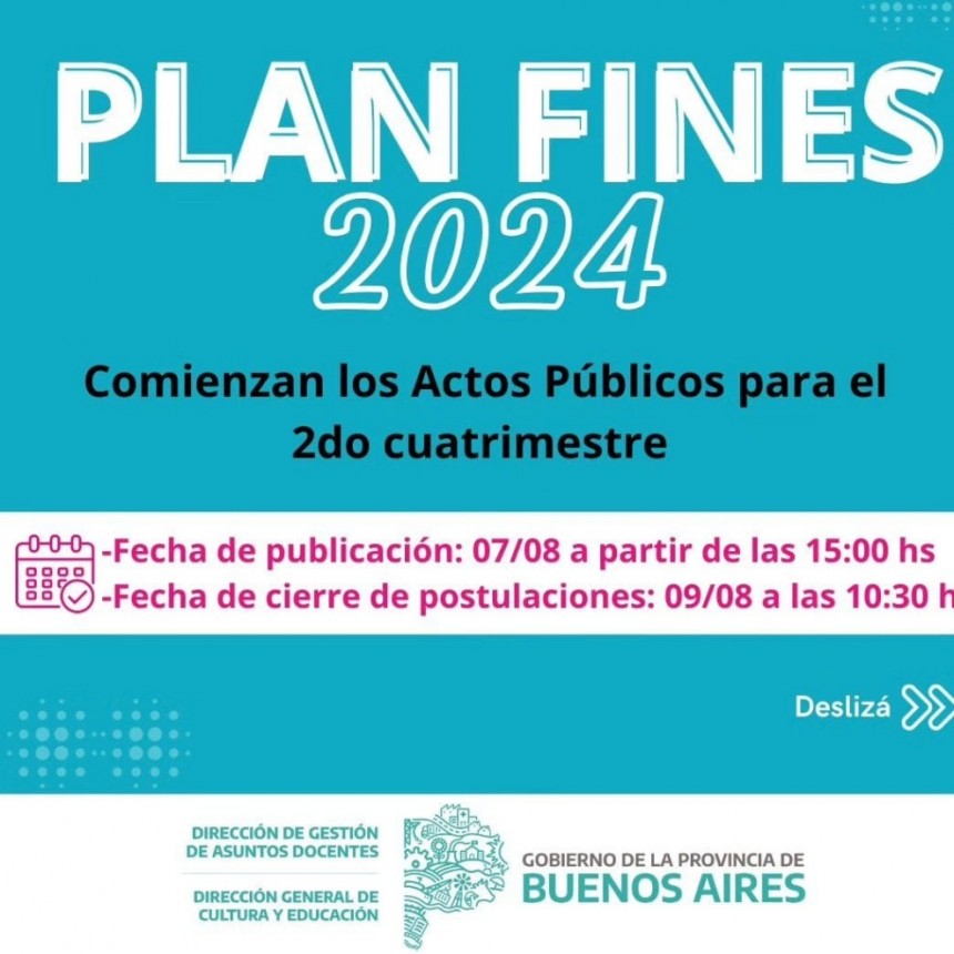 PLAN FINES 2024: Segundo Cuatrimestre
