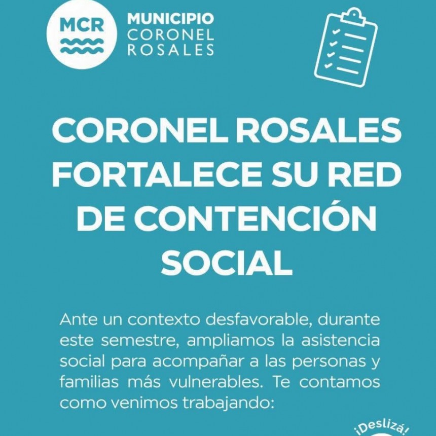 Coronel Rosales fortalece su red de contenci&oacute;n social con apoyo provincial