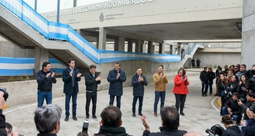  Kicillof y Massa inauguraron el paso bajo nivel &ldquo;Diego Armando Maradona&rdquo; en San Vicente
