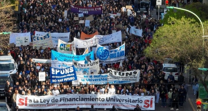 Universidades de Bah&iacute;a marchan hoy contra los vetos de Milei