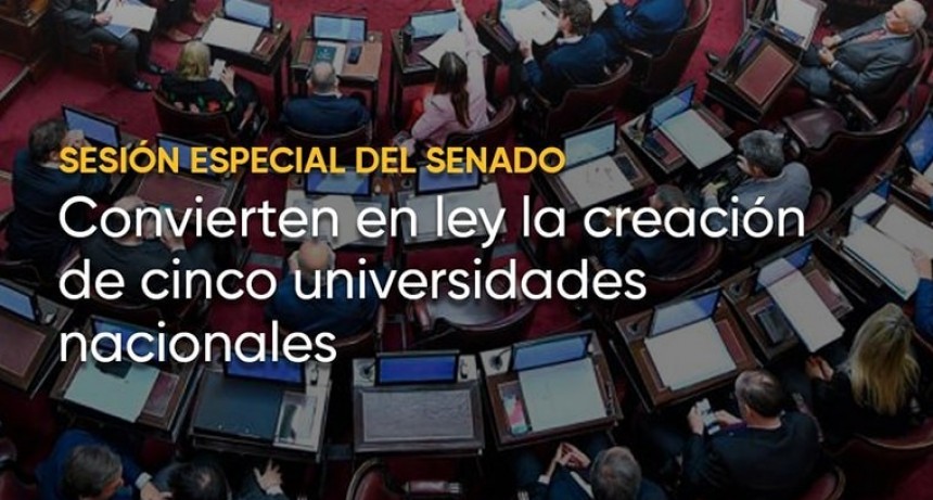 Convierten en ley la creaci&oacute;n de cinco universidades nacionales
