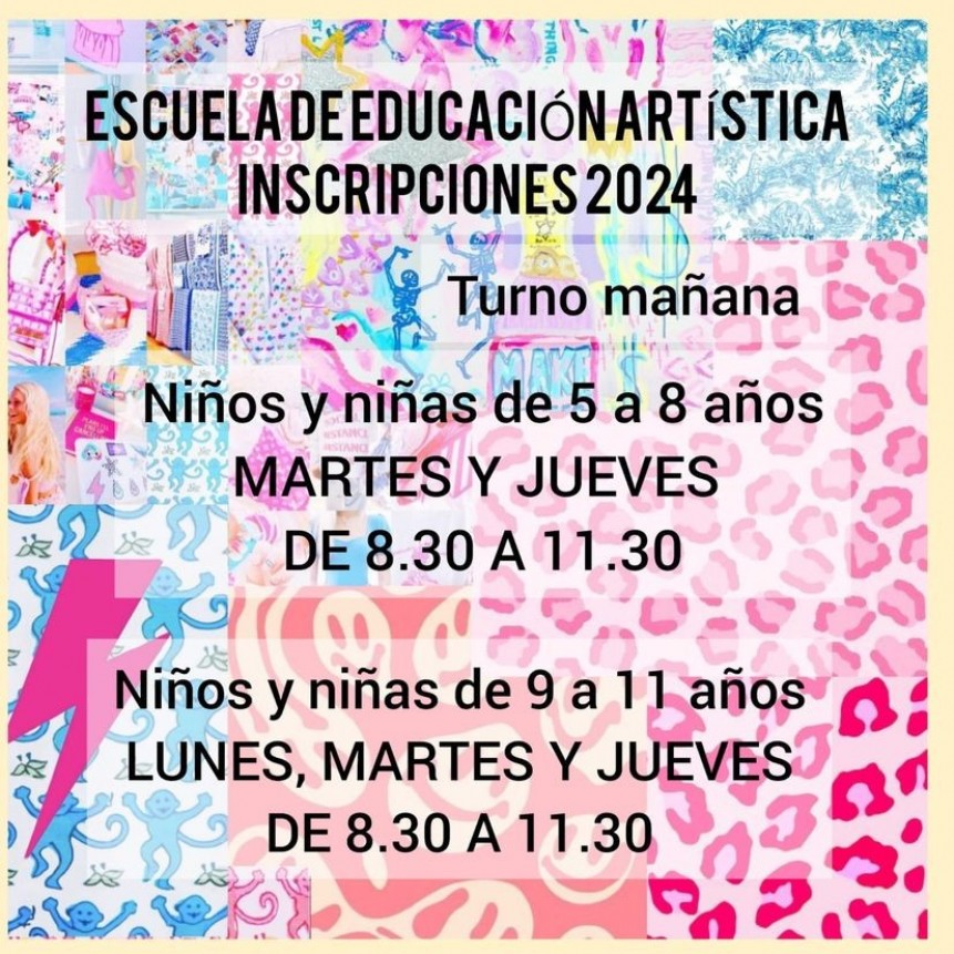 Estan abiertas las inscripciones para la Escuela de Educacion Artistica