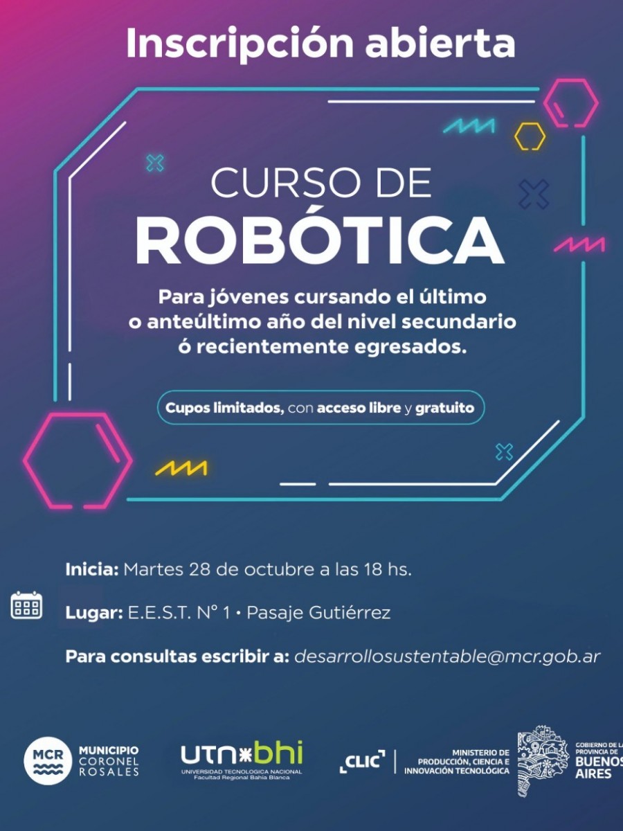 Curso gratuito de Rob&oacute;tica para j&oacute;venes rosale&ntilde;os
