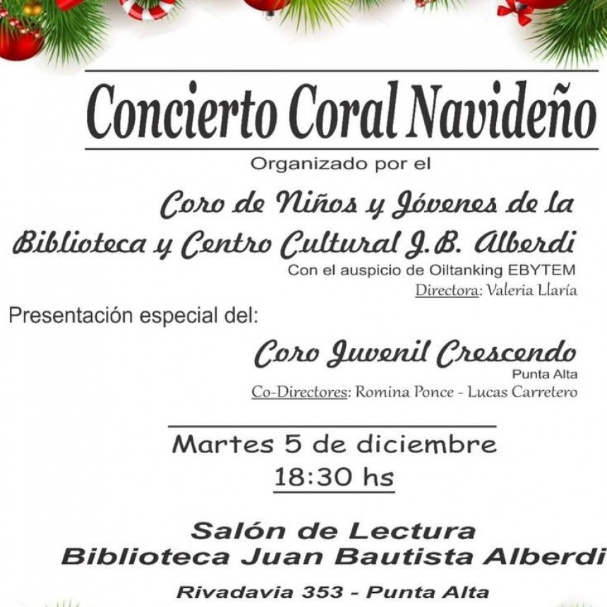 CONCIERTO CORAL NAVIDE&Ntilde;O EN LA BIBLIOTECA