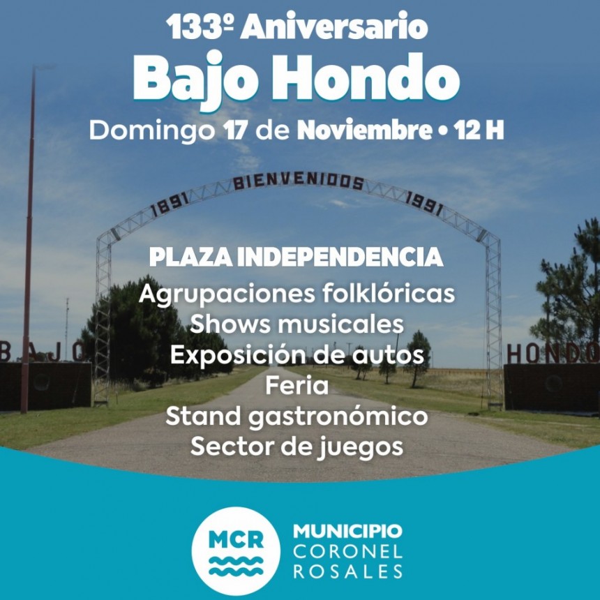 133&deg; Aniversario de Bajo Hondo