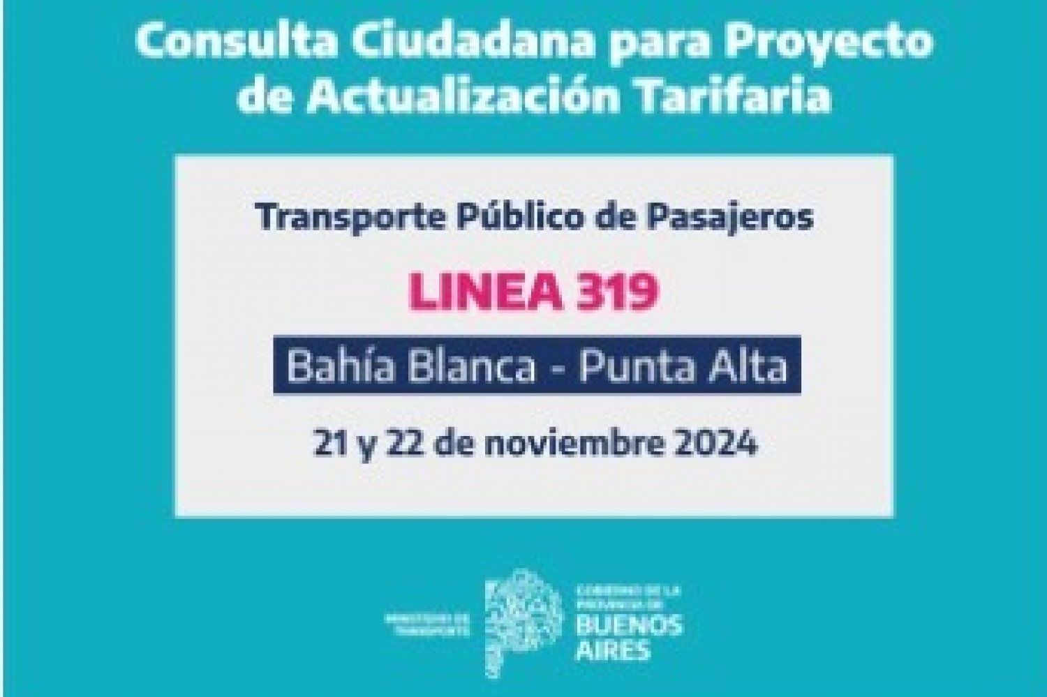 Consulta Publica por Boleto de transporte de la linea 319