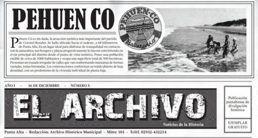Un dia como hoy nacia Pehuen-co la villa balnearia de Coronel Rosales